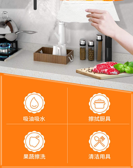 Hanging Pull-Out Kitchen Cloth Paper Towels, Oil-Absorbing and Water-Absorbing, Household and Commercial Use, Cleaning Paper Towels, Wholesale from Manufacturer detail 6