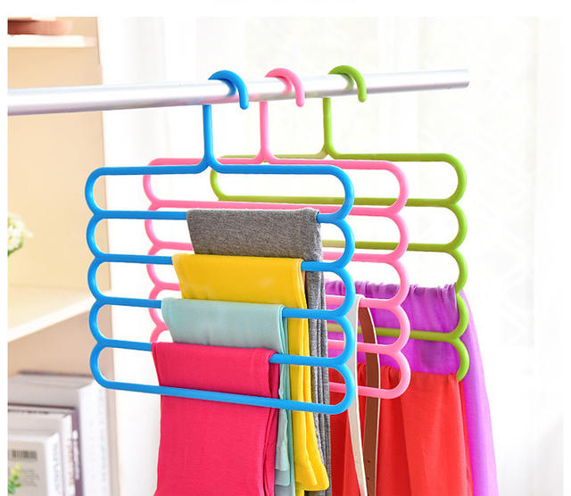 Household Pants Drying Rack Five-Layer Multi-Functional Storage Clothes Rack Wardrobe Space-Saving Multi-Layer Pants Rack Clothes Rack Wholesale detail 2