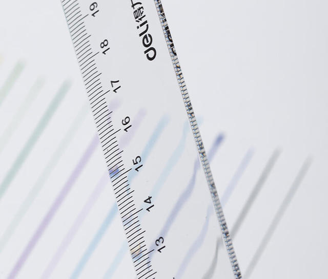 Deli Transparent Ruler with Wavy Lines, 15cm Ruler for Elementary School Students, Children's Drawing Plastic Ruler, 20cm Scale Ruler detail 9
