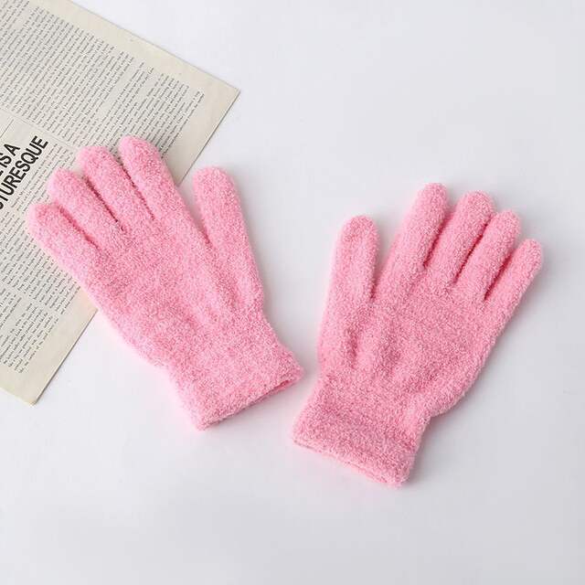 Candy-Colored Winter Warm Gloves, Coral Fleece, Suitable for Work, Cycling, Office Use, Cold-Proof, Windproof, Solid Color, Versatile, Five-Finger, Cute detail 9