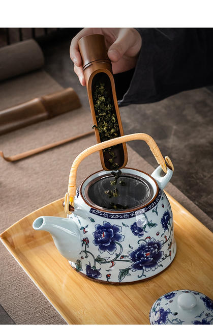 Teapot Kung Fu Tea Set Large Capacity Ceramic with Filter Coil Teapot Household Retro Convenient Teapot detail 5
