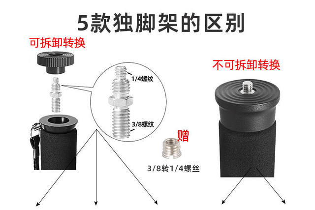 Wholesale Aluminum Alloy Monopod Telescopic Rod for Photography, Industrial Equipment Stabilizer, Extension Rod, Extended Stand detail 7