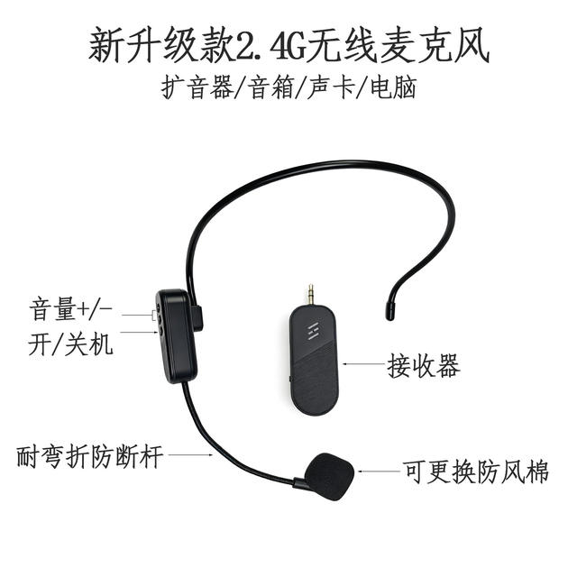 Universal Wireless Noise-Canceling Microphone for Teachers, Small Bee Amplifier Microphone Headset, Dual-Use Speaker detail 6