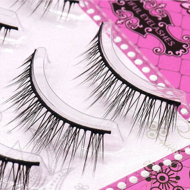 Natural single eyelid baby straight false eyelashes short black hard stem can support double eyelid innocent deer daily eyelashes detail 6