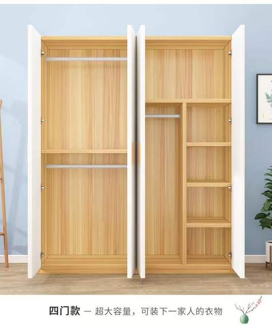 Wardrobe for Home Use, Economical Modern Minimalist Assembly Wardrobe, Bedroom Storage, Rental Room Solid Wood Simple Storage Cabinet detail 11