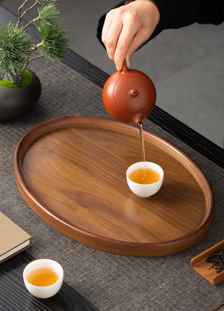 Environmentally Friendly Tea Snack Storage Tray, Dry Bubble Table, Chinese Tea Cup Tray, Afternoon Fruit Tray, Household Bamboo Tray detail 6