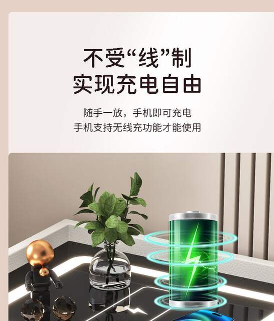 Smart Bedside Table for Small Apartments, Italian-Style Light Luxury Minimalist Design, Wireless Charging, Multifunctional Smart Storage Cabinet detail 5