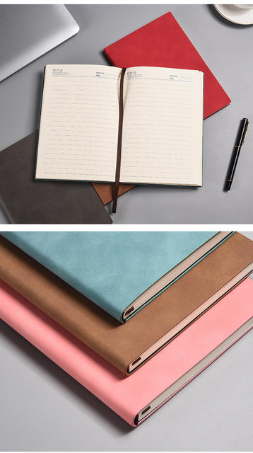Business A5 Thickened Notebook with Logo Printing, Sheepskin A6 Notepad, Office Gift Set, B5 Diary detail 8