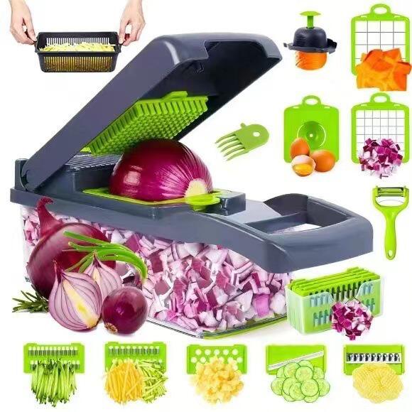 Cross-Border Amazon Multifunctional Vegetable Cutting Tool Kitchen Dicer Grater Shredder Vegetable Chopper detail 1