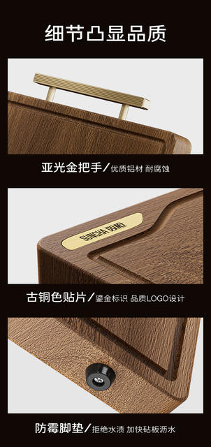 Ebony Wood Cutting Board, Solid Wood, Mold-Resistant, Household Chopping Board, Wooden Board, Red Sandalwood, Double-Sided Kitchen Board detail 10