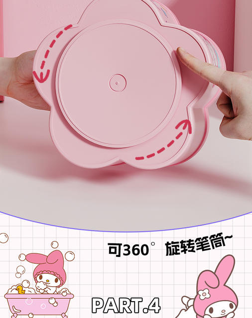 Melody Rotating Pen Holder Multi-Functional Ultra-Large Capacity Desktop Stationery Storage Box High-Value Student Stationery Storage detail 6
