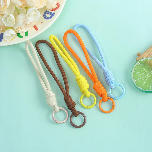 Same Color Short Hand-Woven Rope Spring Buckle DIY Jewelry Pendant Simple Mobile Phone Chain Anti-Fall Rope Material detail 4