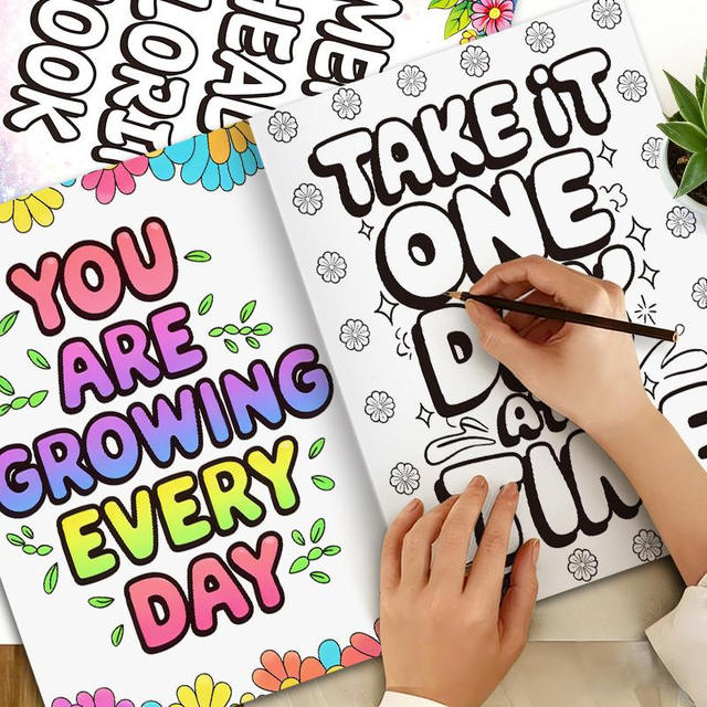 44-Page Coloring Book with Positive Affirmations detail 2