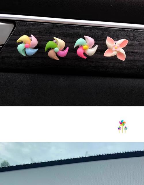 Electric car decoration small accessories cute small windmill bicycle transformation rearview mirror decoration battery car small ornaments detail 6