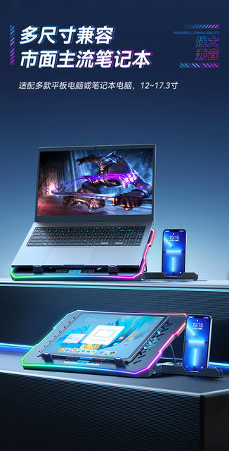 Cooler Master A12 Laptop Cooling Pad Fan Phone Stand Cross-Border Exclusive Metal Panel Silent Operation detail 6