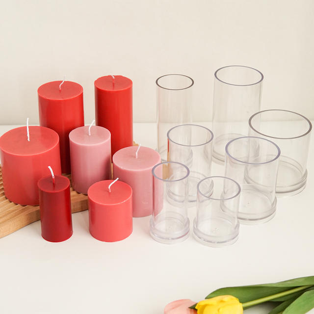 DIY Handmade Aromatherapy Dried Flower Candle Cylindrical Mold Acrylic Column Wax Plastic Soap Cake Grinding Tool Baking detail 6