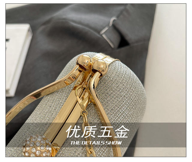 High-End Chain Handbag, Niche Design Women's Bag, Cross-Border New Fashion Chain Bag, Evening Bag, Rhinestone Crossbody Bag detail 8