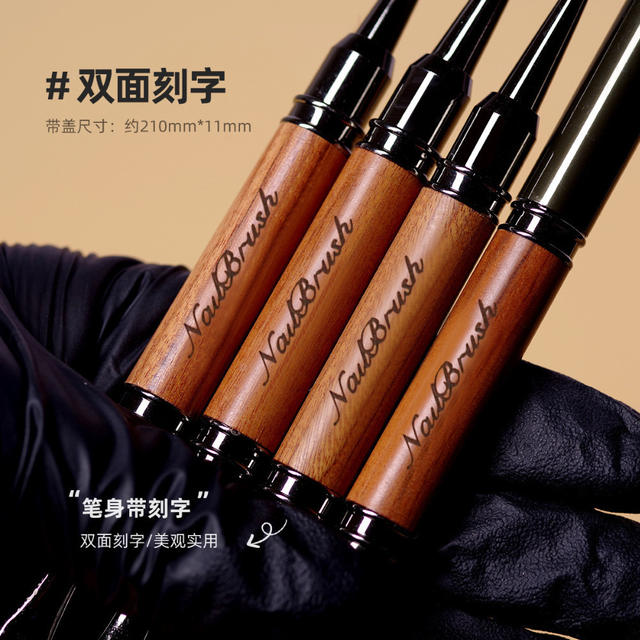 Double head nail art construction pen sandalwood multi-function brush pull line pen round head construction pen painting pen nail art pen wholesale detail 3