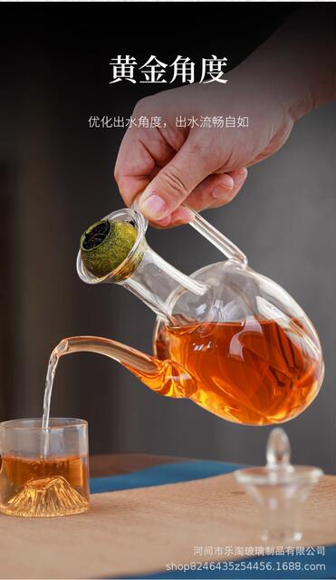 Transparent Imitation Song Pot Glass Imperial Concubine Pot High Borosilicate Glass Green Teapot Electric Ceramic Stove Tea Boiling Xiaoqing Orange Teapot detail 10