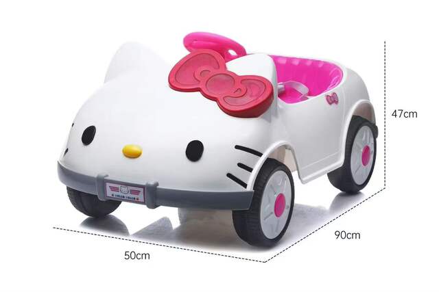 Children's Electric Car, Small Kt Cat Model, Four-Wheel Remote Control Car, Can Seat People, Swaying Feature, Cute Toy Car for Boys and Girls detail 1