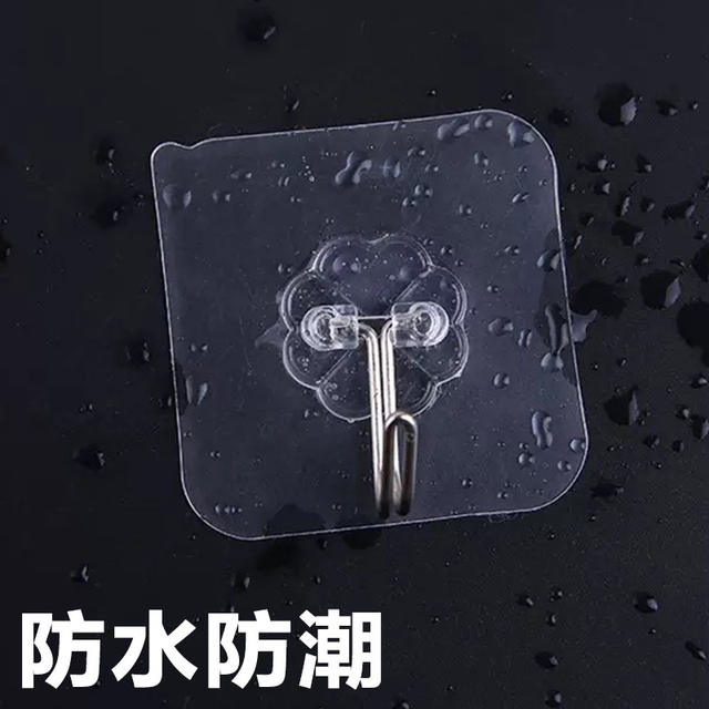 Hook with Strong Adhesive, No Drilling Required, Strong Load-Bearing Adhesive Hook, Transparent Traceless Wall Hook, Bathroom Adhesive Hook detail 4