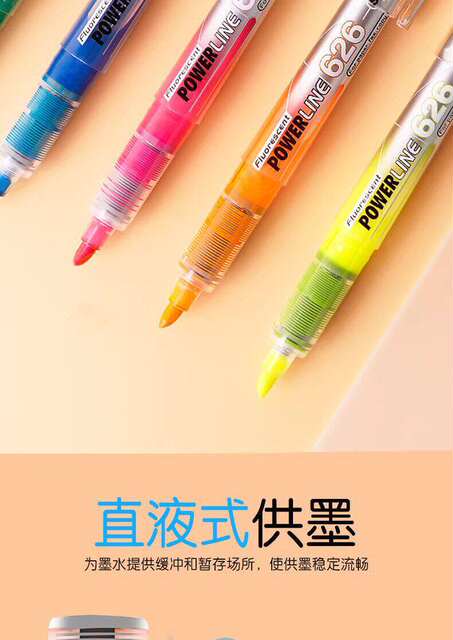 Snow White Direct Liquid Fluorescent Marker Pen 626 Colorful Fluorescent Marker Pen for Students, Candy-Colored, Odorless, for Highlighting Key Points detail 2