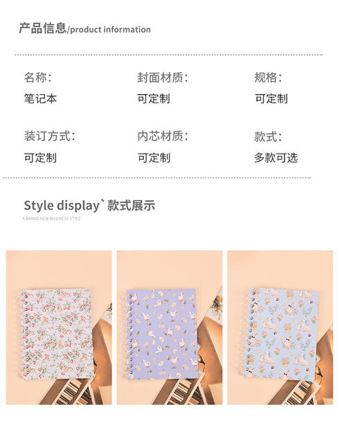 In-Stock Cartoon-Style Exquisite Creative Student Notebooks, High-End Stationery, Cartoon Diary Spiral Notebooks, Customizable detail 4