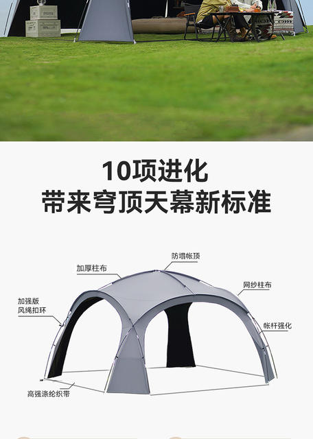 Dome Canopy Tent Multi-person Awning Sunscreen Outdoor Outdoor Camping Camping Weatherproof Folding Equipment detail 5
