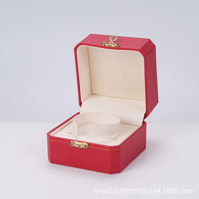 Octagonal Red Pu Gold-Stamped Watch Box, Bracelet Box, Jewelry Box, Leather Box, Bracelet Box detail 5