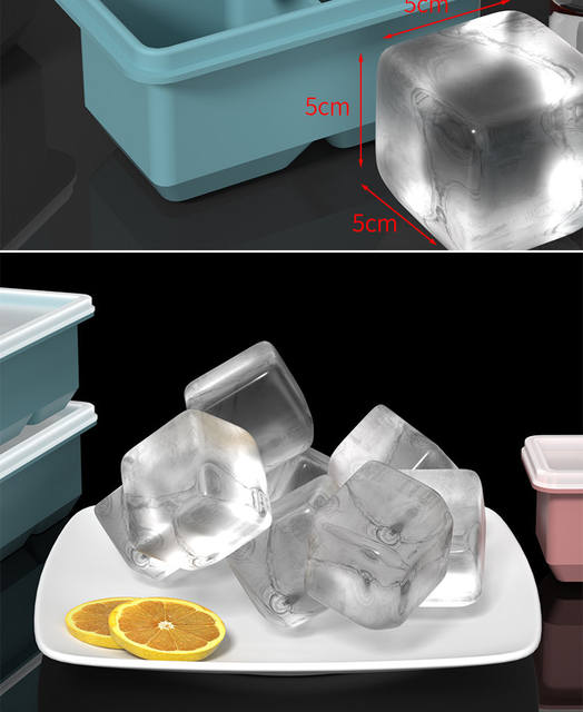 Cross-Border Silicone Ice Cube Molds with 4, 2, or 1 Compartment for Home Use, Baby Food Storage, Preservation Box, Freezer Tray with Lid detail 5
