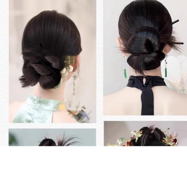 New Chinese Style Makeup Artist Special Simulation Ancient Dress Bride's Hair Pieces Naturally Split Versatile Style Hair Row Wig detail 11