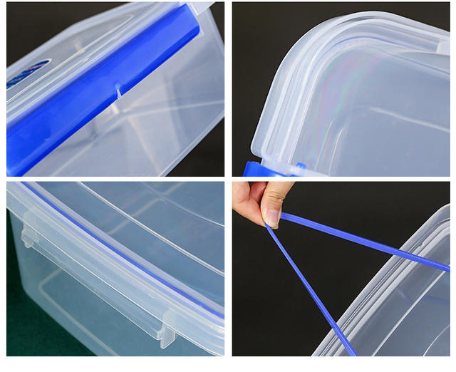 Food-Grade Crisper Refrigerator Refrigerated Storage Box Plastic Lunch Box Transparent Sealed Box with Lid Commercial Storage Box detail 3