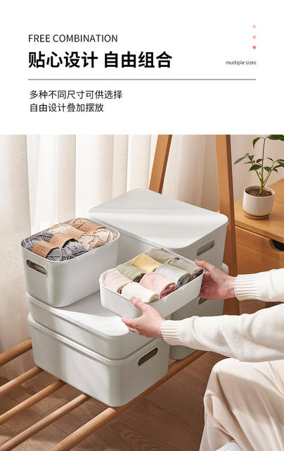 Miscellaneous Storage Box Desktop Cosmetics Organizer Dormitory Storage Kitchen Multifunctional Storage Basket Rectangular Pp Box detail 2