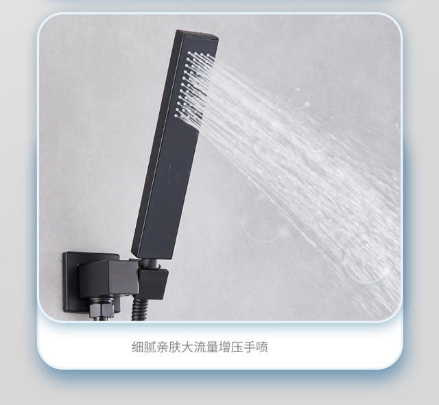 Concealed Shower Head Set, Embedded Shower Set, Wall-Mounted Pre-Installed Hot and Cold Mixing Valve, All-Copper detail 7