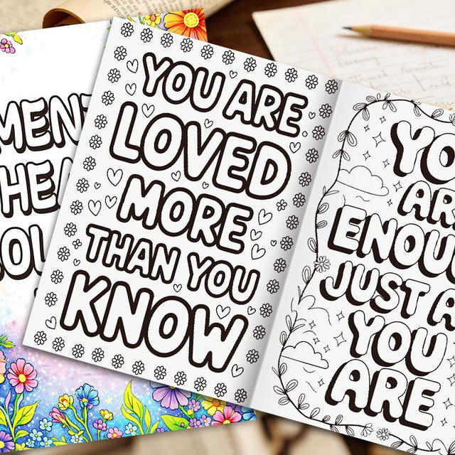 44-Page Coloring Book with Positive Affirmations detail 1