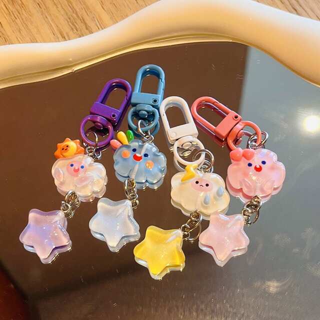 New Cloud Star Mobile Phone Rope Creative Cute School Bag Pendant Student Niche Resin Accessories Hanging Chain Mobile Phone Chain detail 2
