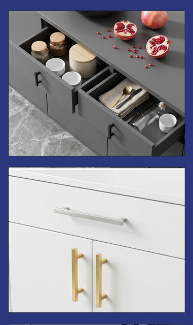 Cross-Border Exclusive Supply of Thickened Cabinet Door Handles, Stainless Steel Square Tube Wardrobe Handles, Light Luxury Minimalist Black Cabinet Handles detail 9