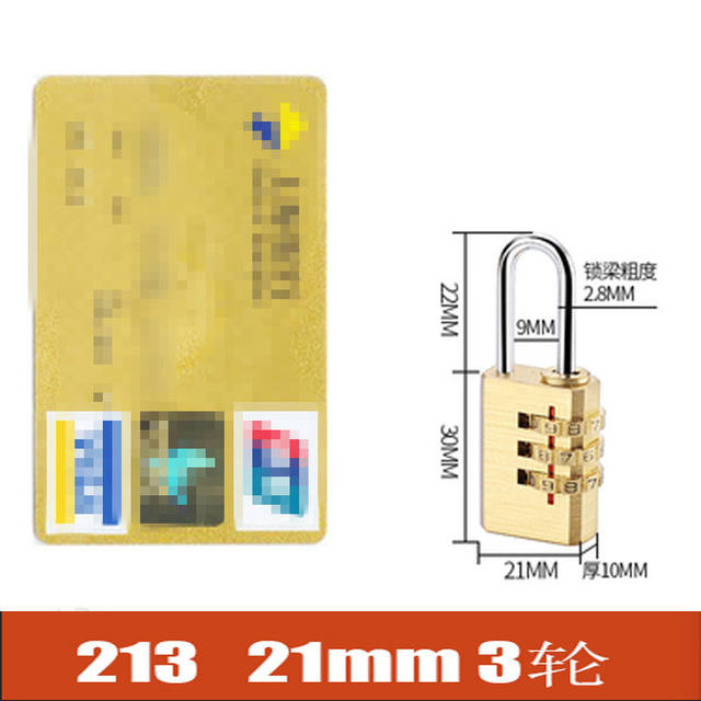 All-Copper Small Password Padlock Storage 4-Position Trolley Case Password Lock Travel Luggage Gym Home Pure Copper Lock