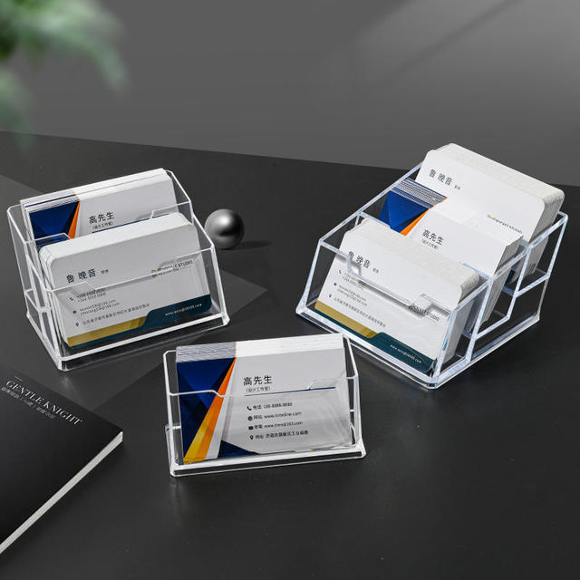 High-End Business Simple Transparent Acrylic Card Business Card Storage Box Large Capacity Multi-Functional Business Card Holder detail 2