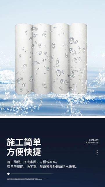 Polypropylene Waterproofing Membrane, High-Molecular Polyethylene Moisture-Proof Material, Roof, Toilet, Bathroom Floor Leak-Proofing Polyester Cloth detail 7