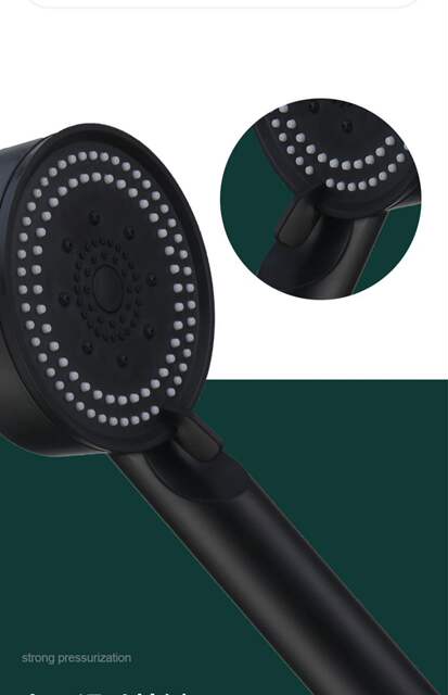 Black Warrior Five-Speed Supercharged Shower Head Bathroom Bath Handheld Portable Multi-Functional Energy-Saving Hand Spray detail 12