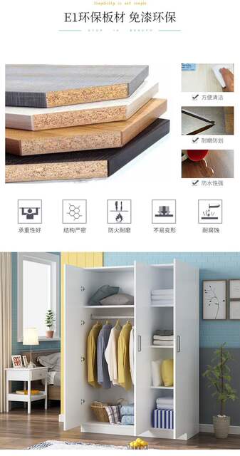 Simple Wooden Wardrobe for Home Use, Small Wooden Cabinet for Assembly, Storage Cabinet for Rental Housing, Solid Wood Furniture detail 11