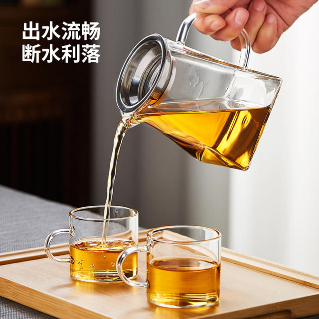 Tea Set with Large and Small Cups, Borosilicate Glass, Thickened Fair Cup, Tea Strainer, Small Green Tangerine Tea Pot, Thickened and Heat-Resistant detail 12