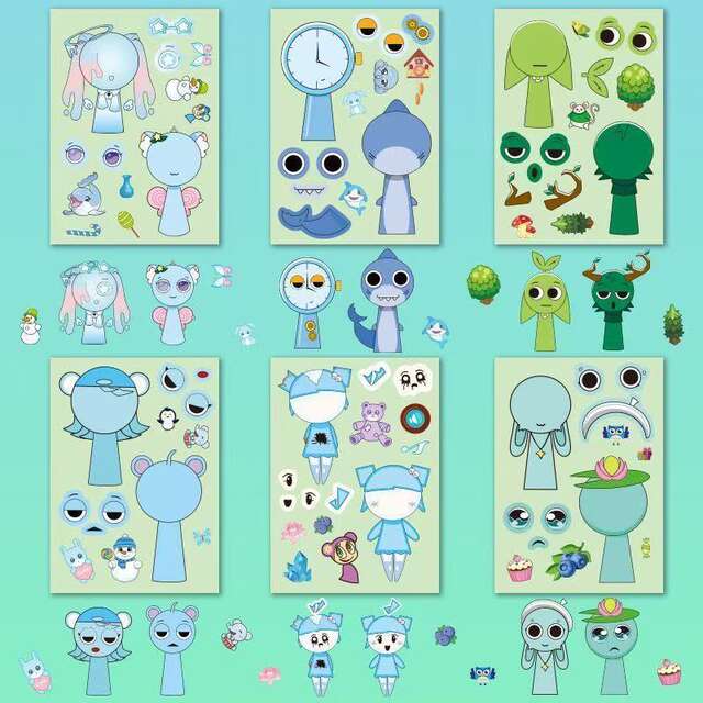 Rhythm Box Stickers for Girls Transformed into Dress-Up Stickers DIY Kidsren's Handmade Creative Educational Stickers Toys detail 7