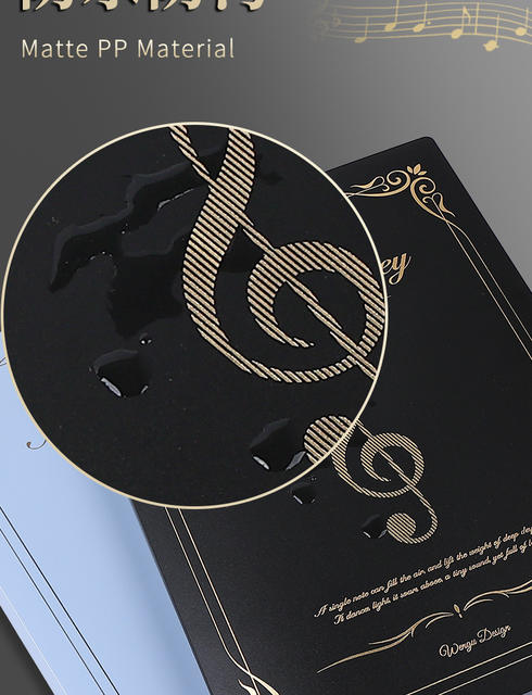 Music score clip Student music score book clip Loose-leaf piano score A4 data book Insert file bag Piano song score clip detail 9