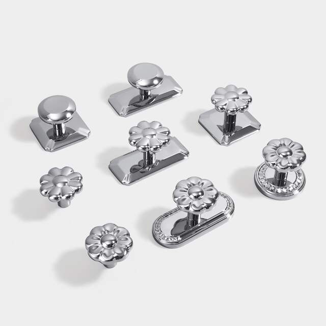 French zinc alloy wardrobe door handle modern simple chrome plated bright silver drawer single hole cabinet solid handle detail 5