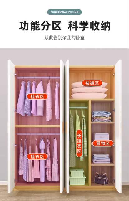 Wardrobe for Home Use, Economical Modern Minimalist Assembly Wardrobe, Bedroom Storage, Rental Room Solid Wood Simple Storage Cabinet detail 8