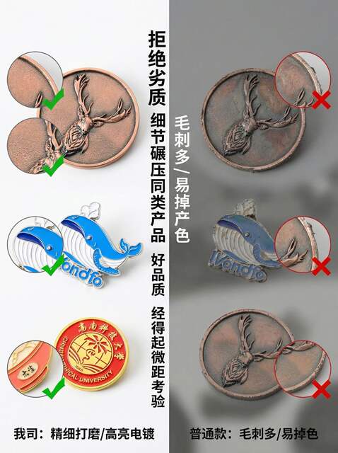 Custom Metal Badges, Custom Name Tags, Custom Brooches, Custom Commemorative Medals, Custom School Emblems, Custom Logos, Custom Electroplated and Painted Medals detail 5