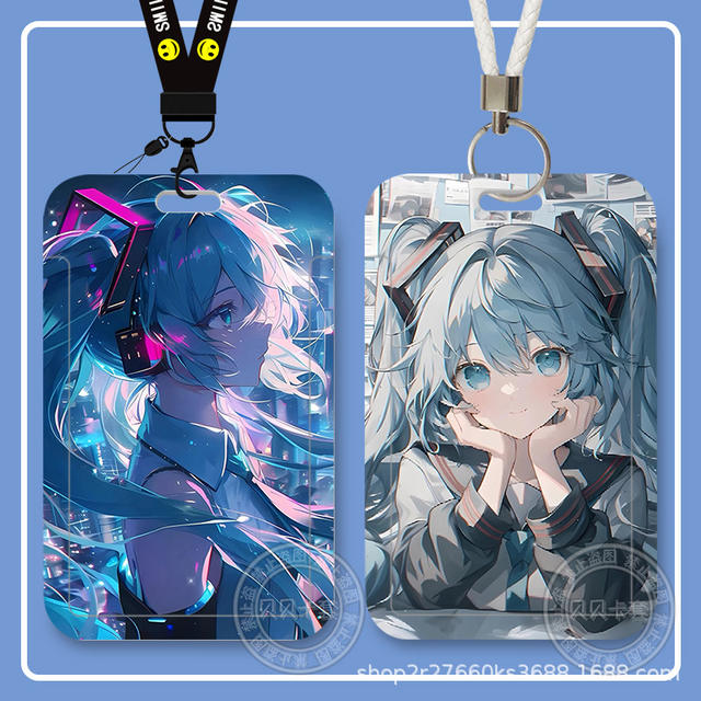 Hatsune Miku Student Sliding Rice Bus Card Id Card Protective Cover Access Control Campus Card Holder Storage detail 8