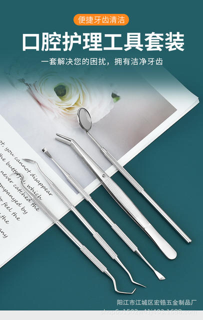 Spot Stainless Steel Dentist Oral Tools Cleaning Tooth Stones Removal Tartar Dental Laparoscopic Care Kit detail 3